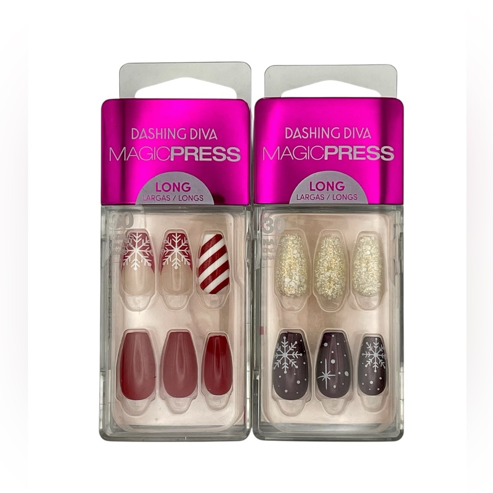 Dashing Diva Magic Press Christmas Press-On Nails - Lot of 2